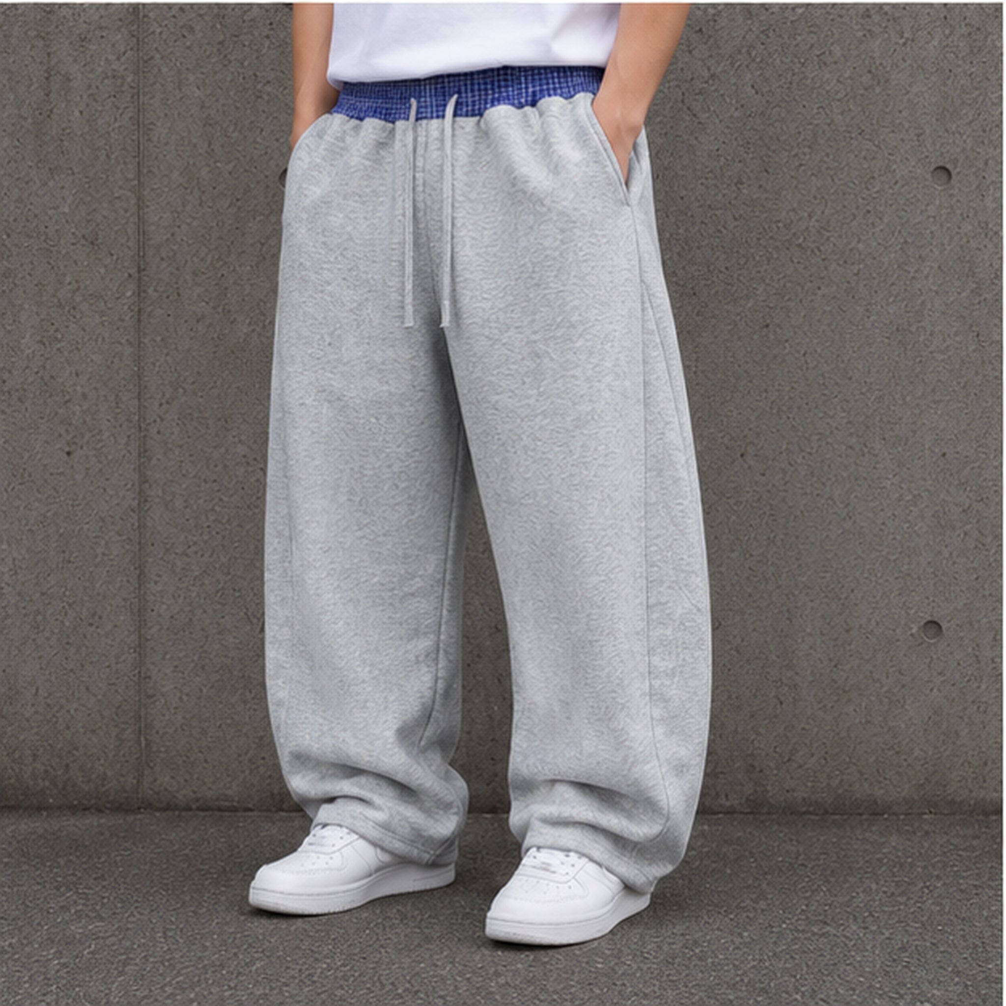 Vanta Plaid Waistband Barrel Sweatpants